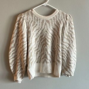 Mango size small cream zebra sweater